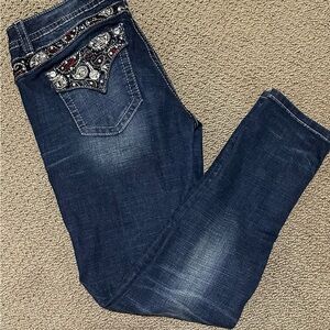 Miss Me Mid rise Jeans with Embellished Pockets